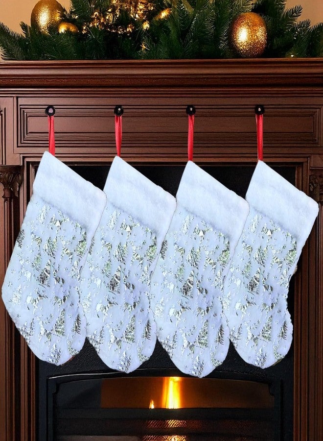 PartyToko 4PCS 14" Christmas Stocking Classic Large Stockings Santa, Snowman, Reindeer Xmas Character for Family Holiday Christmas Party Decorations 4pcs - Image 3
